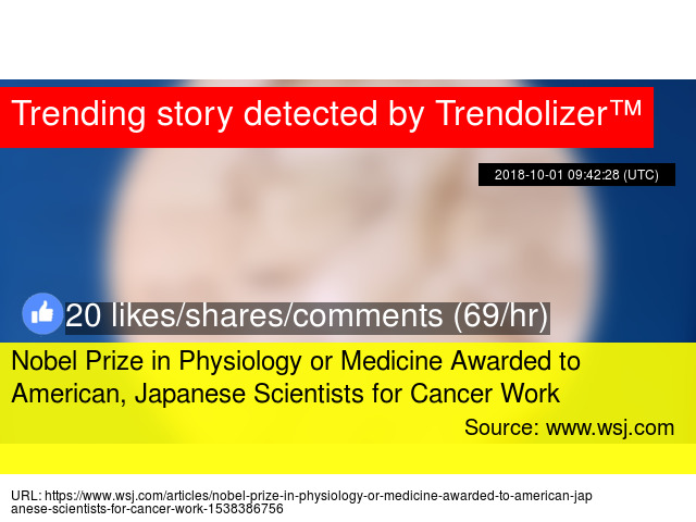 El Prize In Physiology Or Medicine Awarded To American Anese El Prize In Physiology Or Medicine Awarded To American Anese Scientists For Cancer Work